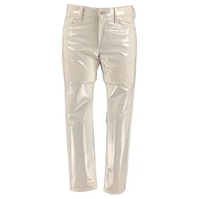 Pre-owned Junya Watanabe Size S White Polyester Solid Jean Cut Casual Pants