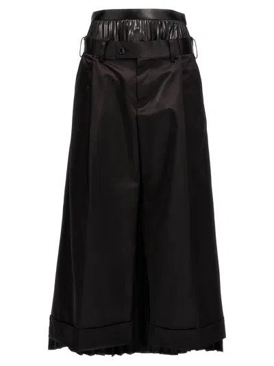 Junya Watanabe Skirt Insert Pants In Black