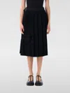 Junya Watanabe Pleated Midi Skirt With Integrated Belt And Side Buckle In Black