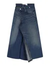 Junya Watanabe Skirt With Back Pockets And Contrast Stitching In Blue