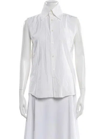 Pre-owned Junya Watanabe Sleeveless Button-up Top In White