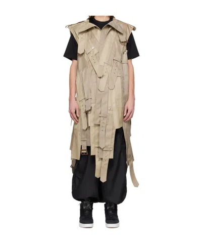Junya Watanabe Sleeveless Coat In Beige