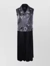 Junya Watanabe Sleeveless Long Jacket Belted Waist In Animal Print
