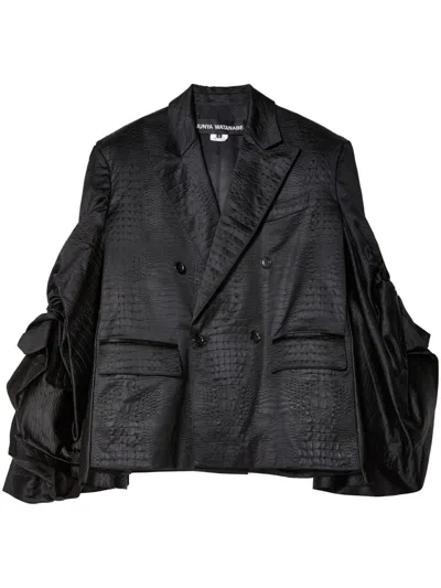 Junya Watanabe Sleeveless Oversized Jacket In Black