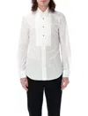 Junya Watanabe Smocking Shirt With Pleated Front And Structured Collar In White