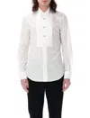 Junya Watanabe Smocking Shirt With Pleated Front And Structured Collar In White