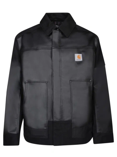 Junya Watanabe Smooth Leather Jacket In Black