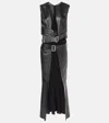 Junya Watanabe Snake-effect Faux Leather Midi Dress In Black