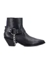 Junya Watanabe Python-effect Leather Western Ankle Boots With Chain In Black