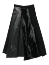 Junya Watanabe Snakeskin-velvet Panel Skirt In Black
