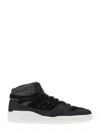 Junya Watanabe High-top Sneakers With Textured Upper And Rubber Sole In Black