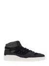 Junya Watanabe High-top Sneakers With Textured Upper And Rubber Sole In Black