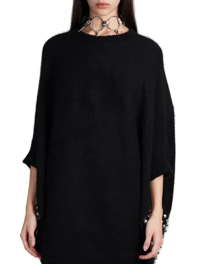 Junya Watanabe Spike Embellished Knitted Jumper In Black