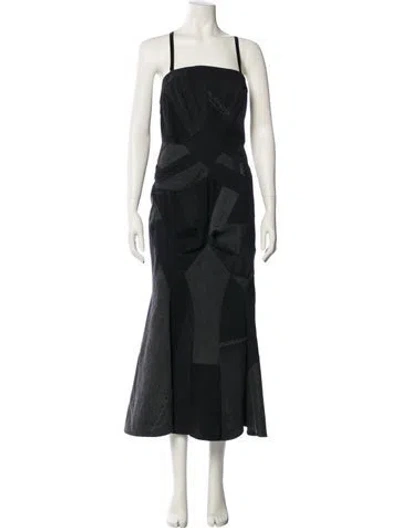 Pre-owned Junya Watanabe Square Neckline Midi Length Dress In Multi