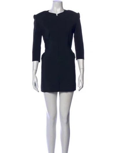 Pre-owned Junya Watanabe Square Neckline Mini Dress In Black