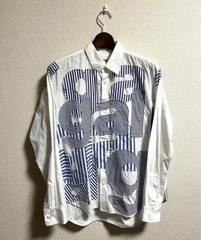 Pre-owned Junya Watanabe Ss02 Gal Patchwork Button Up In White