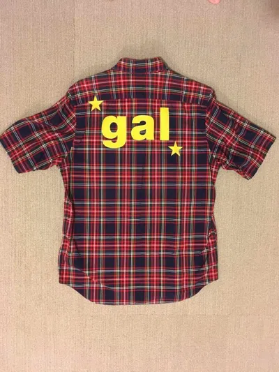 Pre-owned Junya Watanabe Ss02 Gal Poem Button Up In Plaid Red