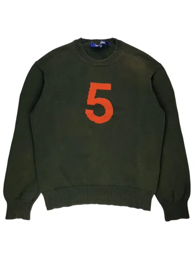 Pre-owned Junya Watanabe Ss02  Five Number Poem Knit Sweater In Green