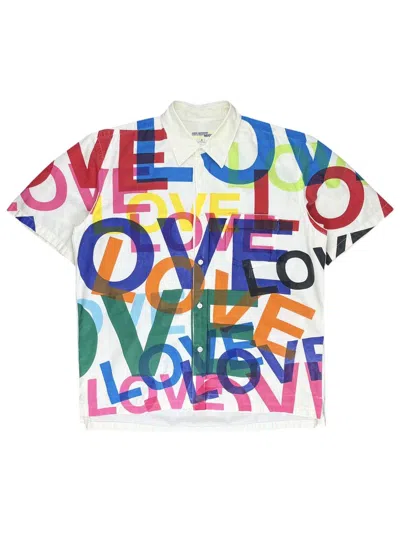 Pre-owned Junya Watanabe Ss02  Love Poem Print Button Up Shirt In White