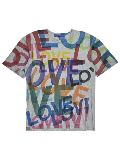 Pre-owned Junya Watanabe Ss02  Love Rainbow Poem Print Tshirt In Gray