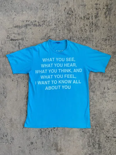 Pre-owned Junya Watanabe Ss02 Poem T Shirt "what You See" In Blue