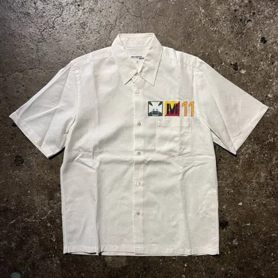Pre-owned Junya Watanabe Ss04 Rubber Print Button Up In White