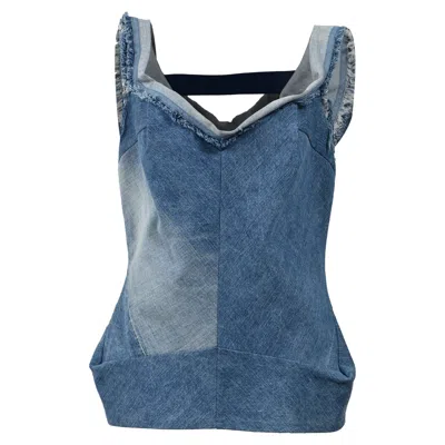 Junya Watanabe Ss19 Off Shoulder Blouse In Blue Denim
