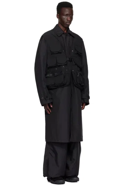 Pre-owned Junya Watanabe Ss24 Fishing Layered Cargo Coat In Black