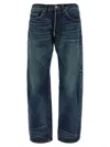 Junya Watanabe Stonewashed Denim Jeans With Textured Finish In Blue