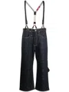 Junya Watanabe Straight-leg Abstract-print Trousers In Blau