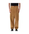 Junya Watanabe Pleated Front Chino Trousers And Pockets In Brown