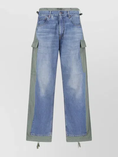Junya Watanabe Straight Leg Denim Cargo Pockets Belt Loops In Blue