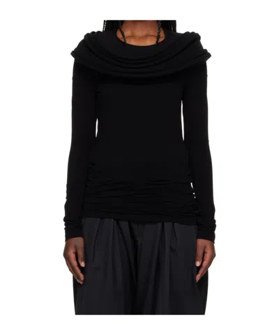 Junya Watanabe Stretch Jersey Drape T-shirt In Black