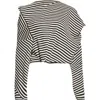 Junya Watanabe Stripe Cotton & Wool Jersey Crop Top In Multi