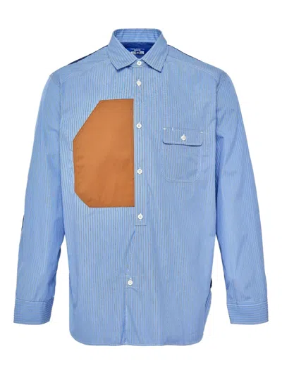 Junya Watanabe Stripe Cotton Shirt In Blue