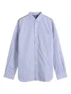 Junya Watanabe Stripe-pattern Panelled Shirt In Blue