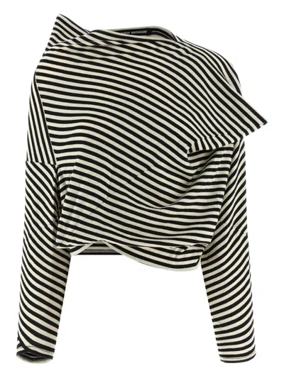 JUNYA WATANABE STRIPED ASYMMETRIC TOP