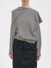 Junya Watanabe Striped Cotton And Wool Sweater In White