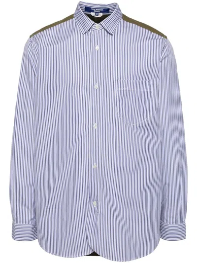 Junya Watanabe Striped Cotton Shirt In 1 Nv/sx/wh X Ylgr/nv