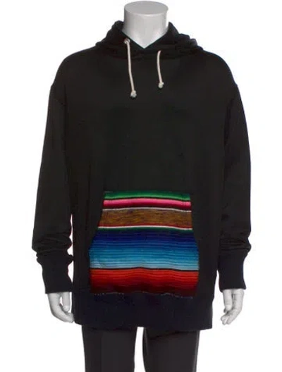 Pre-owned Junya Watanabe Striped Crew Neck Hoodie In Black