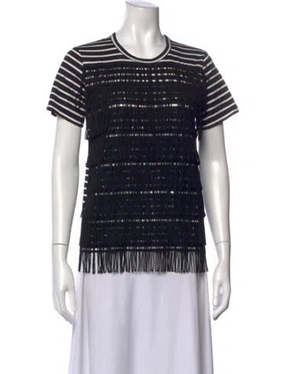 Pre-owned Junya Watanabe Striped Crew Neck Top In Blue