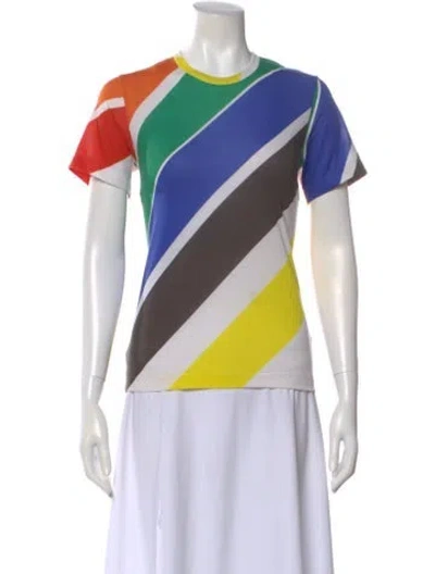 Pre-owned Junya Watanabe Striped Crew Neck T-shirt In Multi