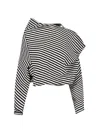 Junya Watanabe Striped Crop Sweater In Black