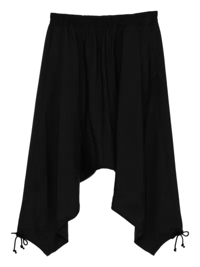 Junya Watanabe Striped Drop-crotch Trousers In Black