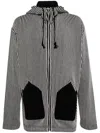 Junya Watanabe Zipped Hooded Sweatshirt In Black