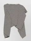 Junya Watanabe Striped Long Sleeve Asymmetric Top In Black