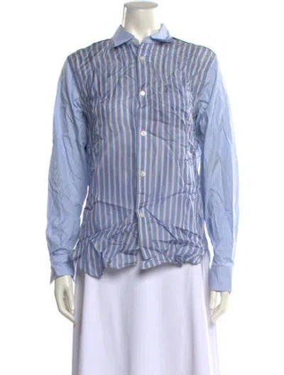 Pre-owned Junya Watanabe Striped Long Sleeve Button-up Top In Multi