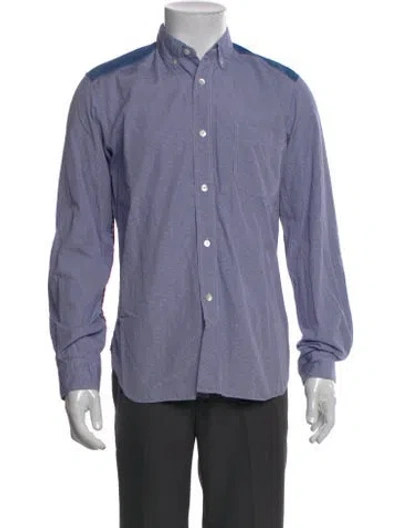Pre-owned Junya Watanabe Striped Long Sleeve Shirt In Blue