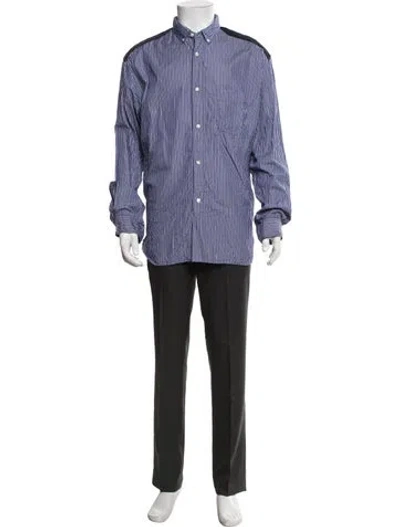Pre-owned Junya Watanabe Striped Long Sleeve Shirt In Blue