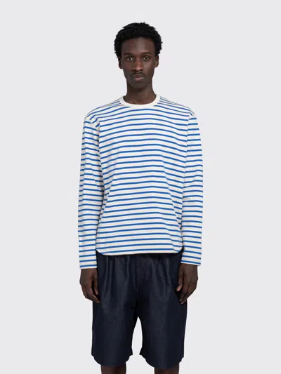 Junya Watanabe Striped Long Sleeve Shirt In Blue